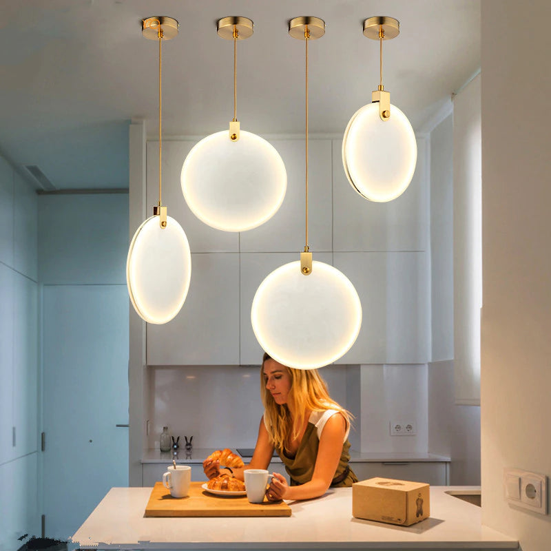 Aria Moon Shade Lorry Natural Marble Pendant Light