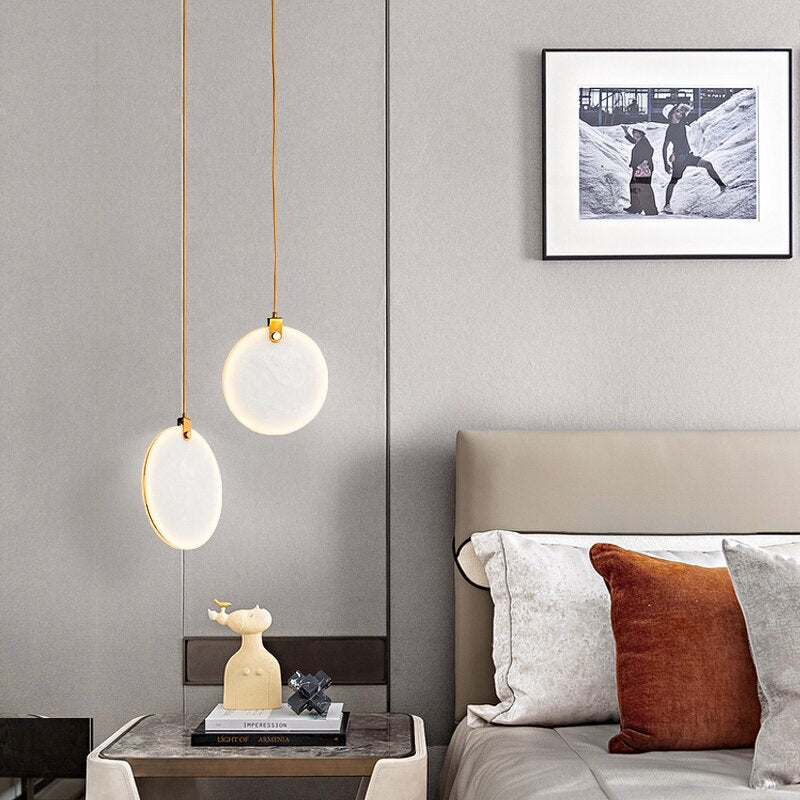 Aria Moon Shade Lorry Natural Marble Pendant Light