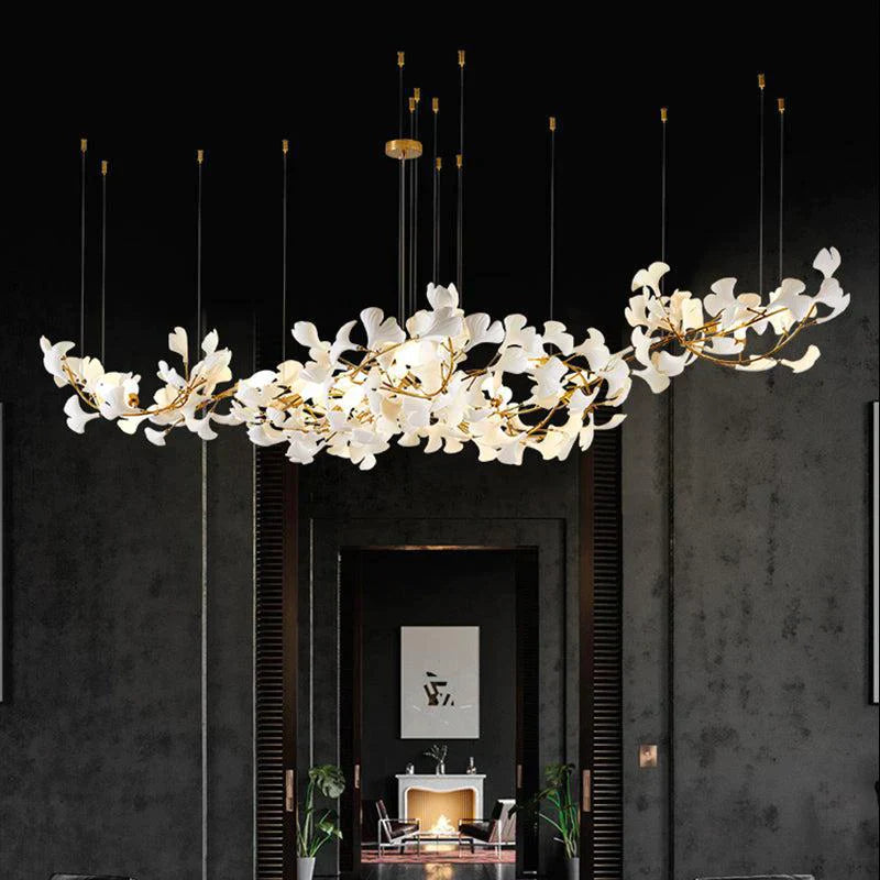 Aria Gingko Porcelain Chandelier, Modern Branch Chandelier