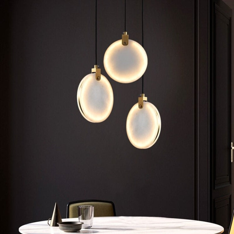 Aria Moon Shade Lorry Natural Marble Pendant Light