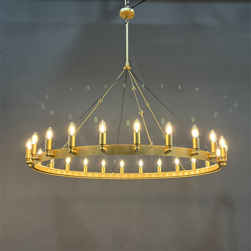 Dania Series Luxury Vintage Filament Round Chandelier, Classic Chandelier Lighting Fixture