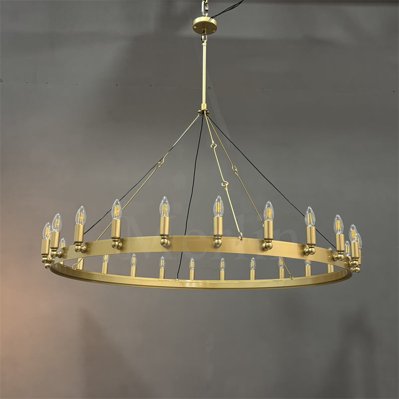 Dania Series Luxury Vintage Filament Round Chandelier, Classic Chandelier Lighting Fixture