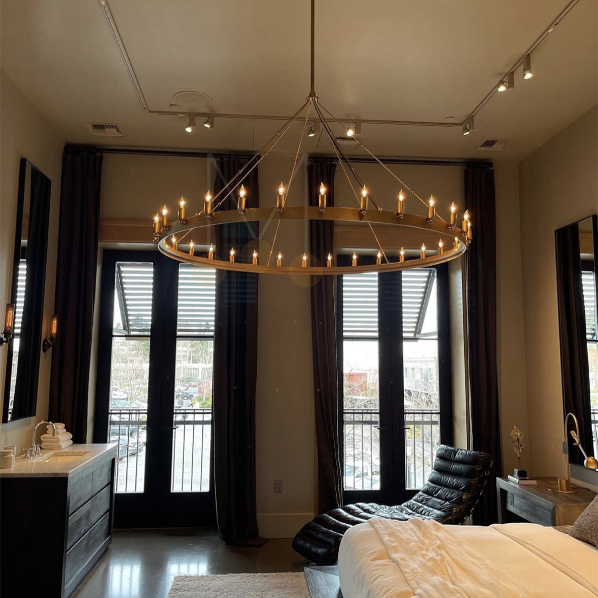 Dania Series Luxury Vintage Filament Round Chandelier, Classic Chandelier Lighting Fixture