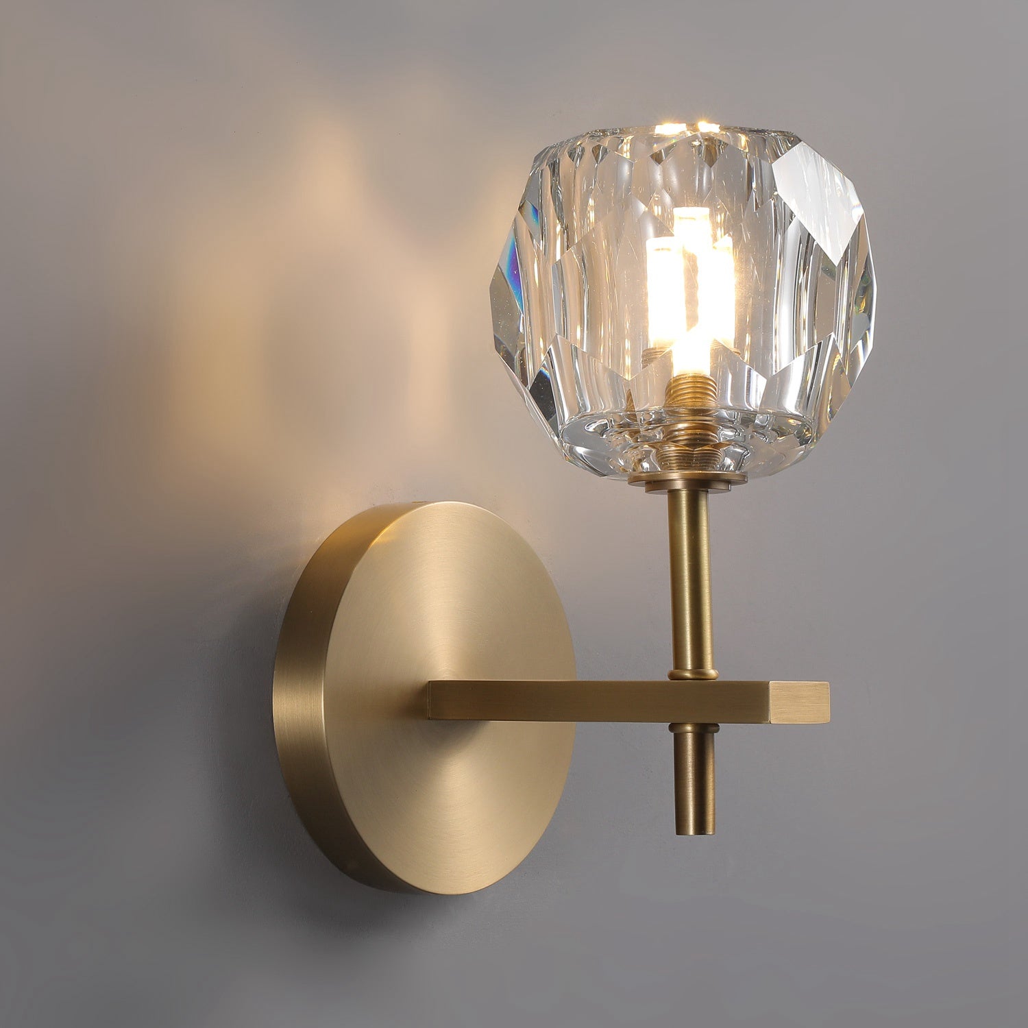 Bille De Clear Crystal Ball Wall Sconce 9"H