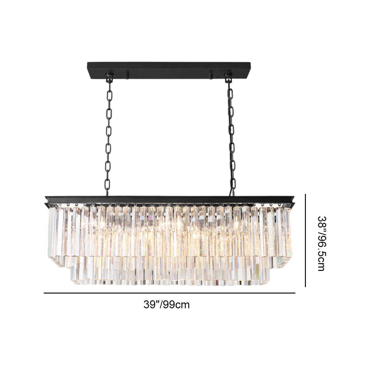 Odeon Crystal 2-Layer Rectangle Chandelier