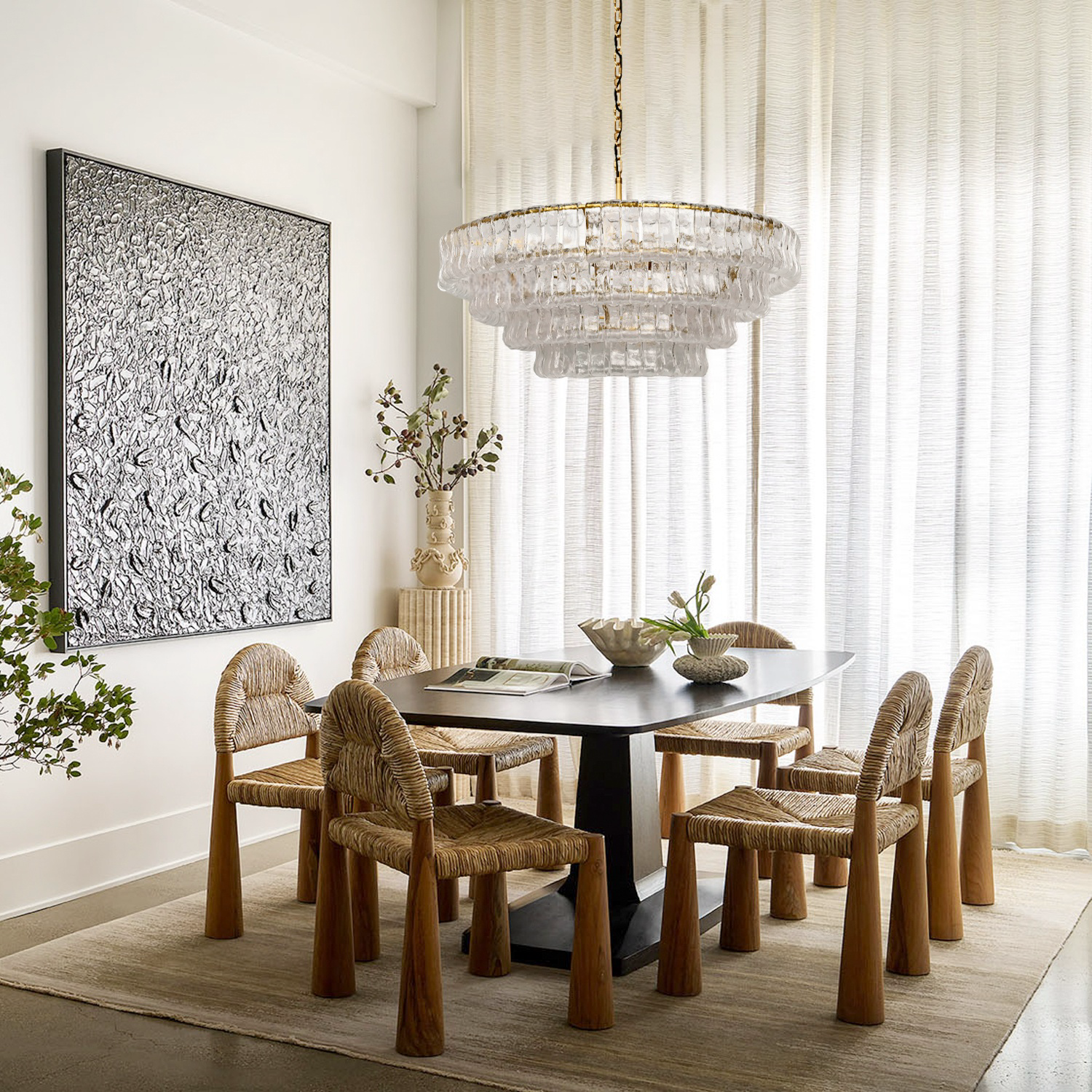 Ghiaccio Round Chandelier 24'' 36''48'' 60''