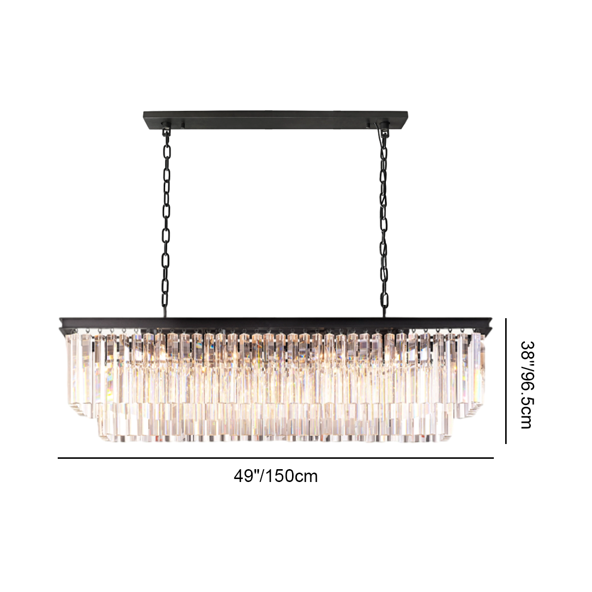 Odeon Crystal 2-Layer Rectangle Chandelier