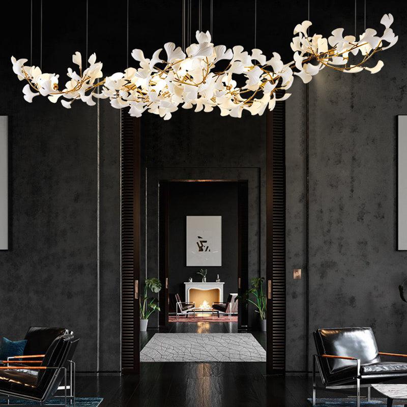Aria Gingko Porcelain Chandelier, Modern Branch Chandelier