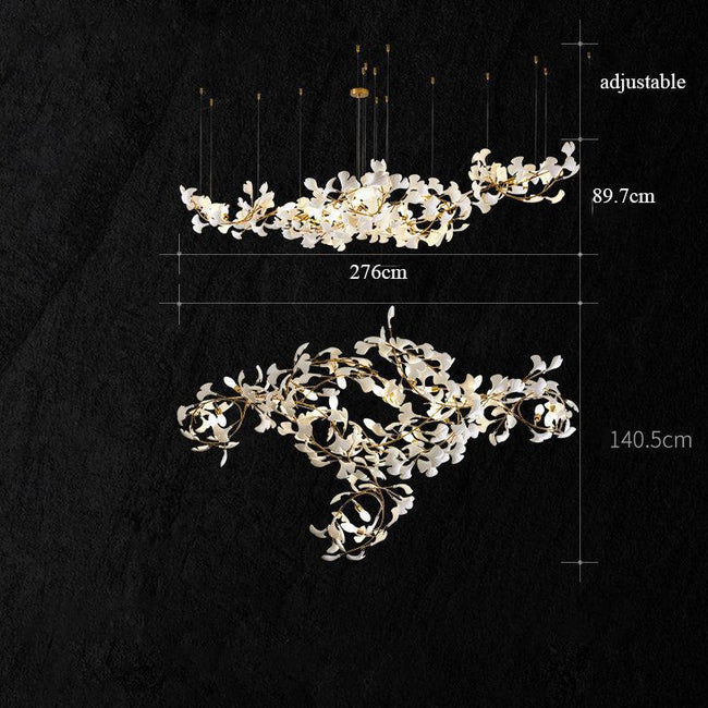 Aria Gingko Porcelain Chandelier, Modern Branch Chandelier