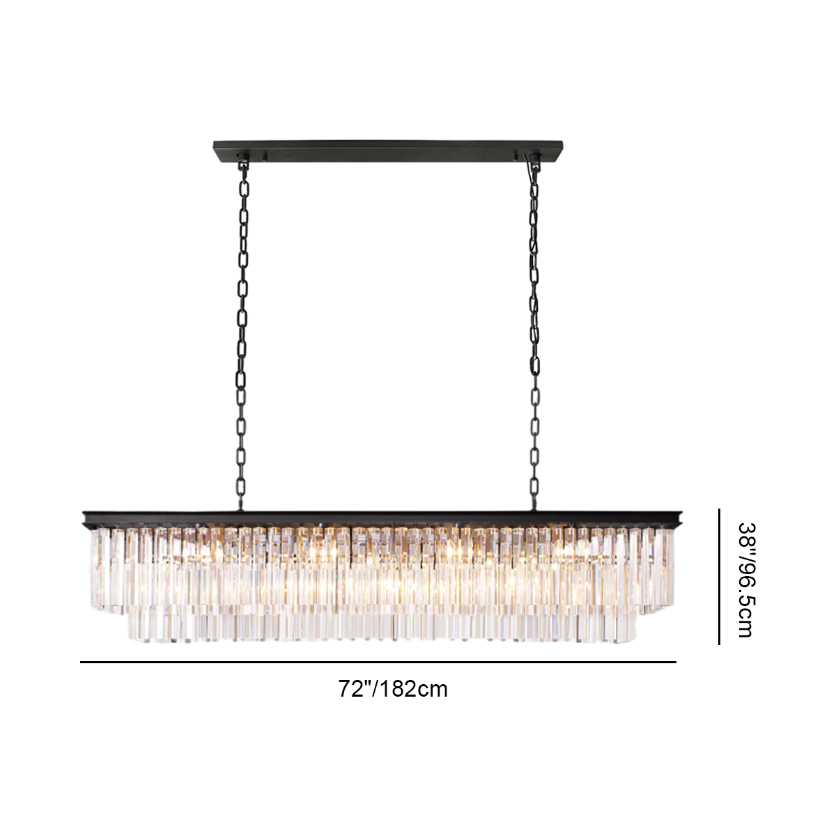 Odeon Crystal 2-Layer Rectangle Chandelier