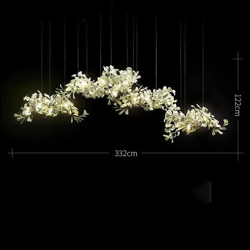 Aria Gingko Porcelain Chandelier, Modern Branch Chandelier