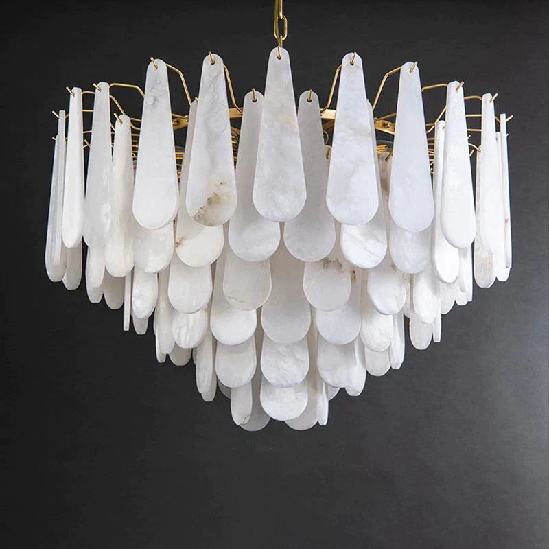 Aria Alabaster Feathery Chandelier