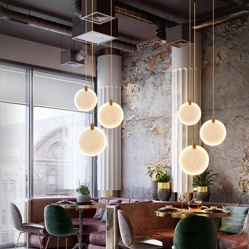 Aria Moon Shade Lorry Natural Marble Pendant Light