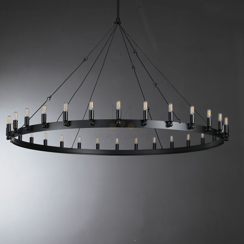 Dania Series Luxury Vintage Filament Round Chandelier, Classic Chandelier Lighting Fixture