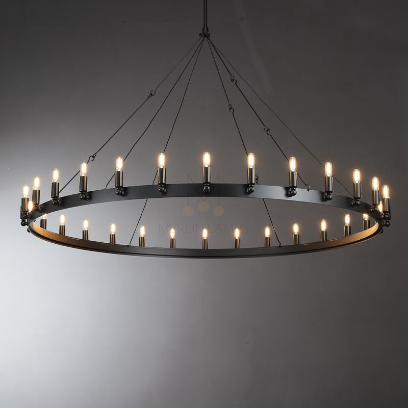 Dania Series Luxury Vintage Filament Round Chandelier, Classic Chandelier Lighting Fixture