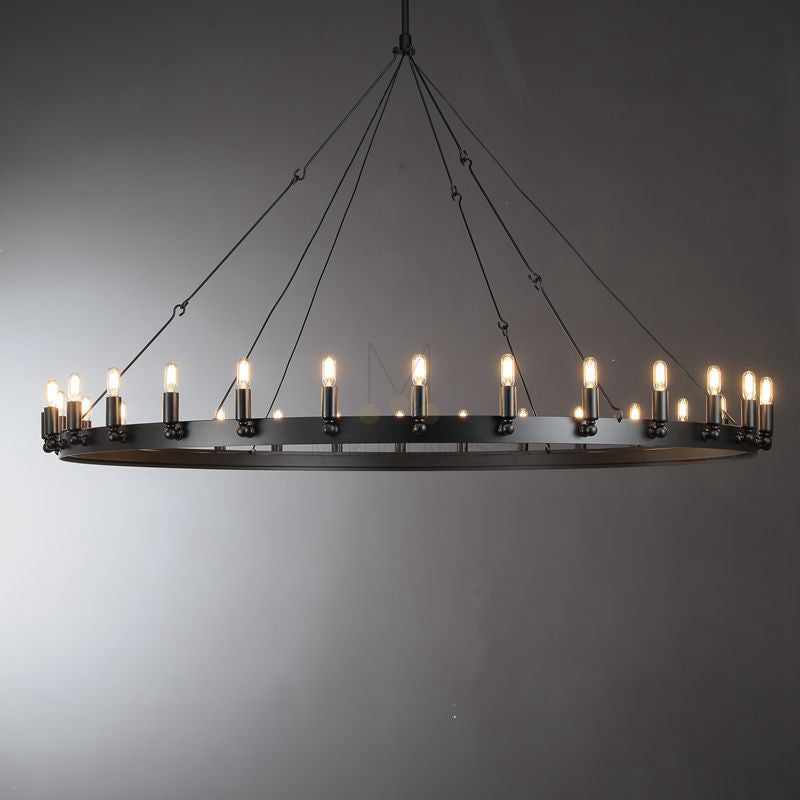 Dania Series Luxury Vintage Filament Round Chandelier, Classic Chandelier Lighting Fixture