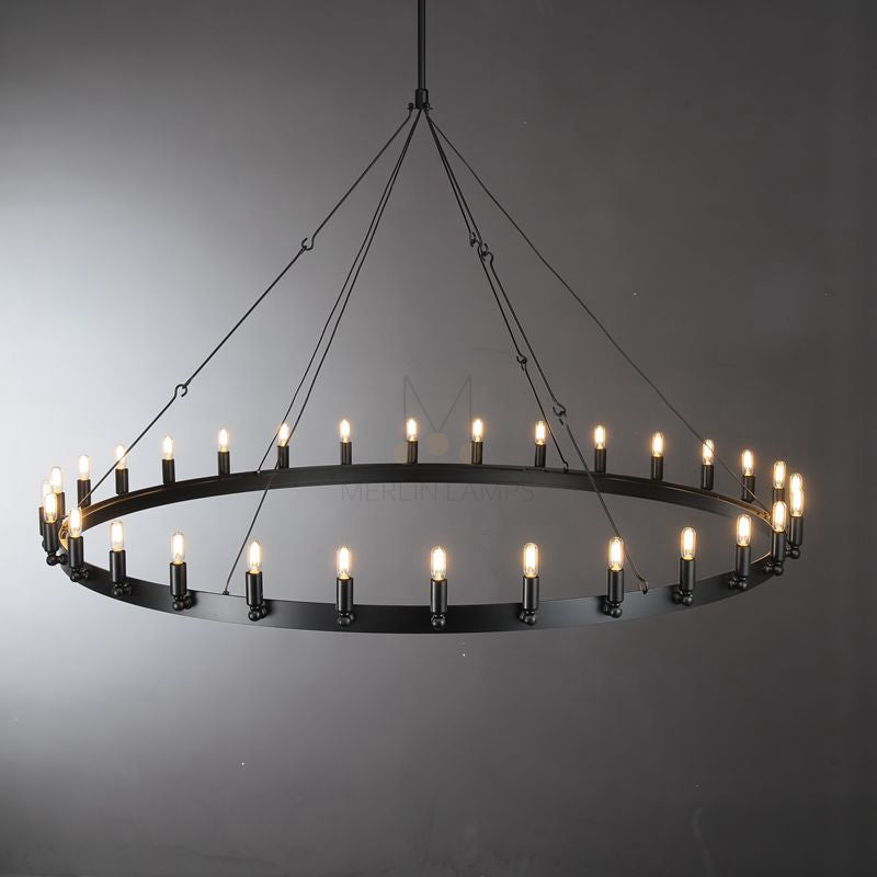 Dania Series Luxury Vintage Filament Round Chandelier, Classic Chandelier Lighting Fixture