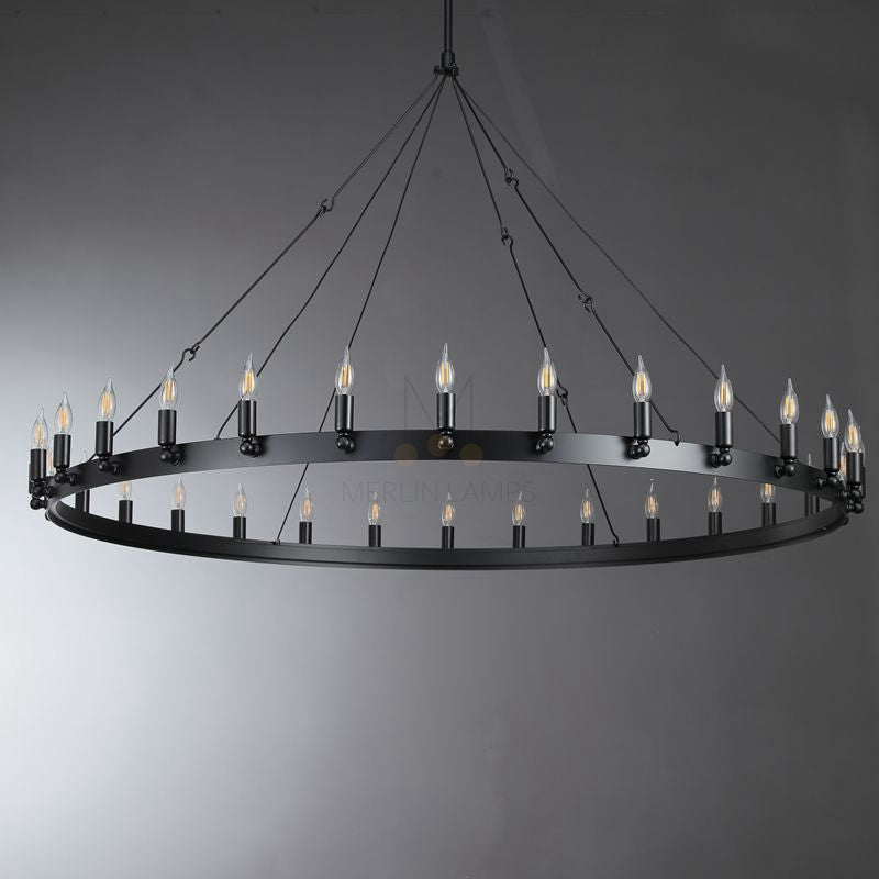 Dania Series Luxury Vintage Filament Round Chandelier, Classic Chandelier Lighting Fixture