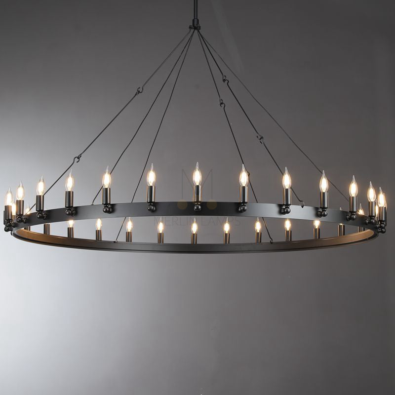 Dania Series Luxury Vintage Filament Round Chandelier, Classic Chandelier Lighting Fixture