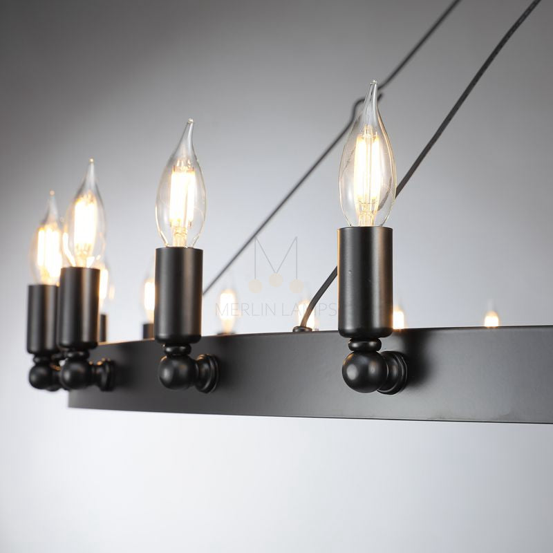 Dania Series Luxury Vintage Filament Round Chandelier, Classic Chandelier Lighting Fixture