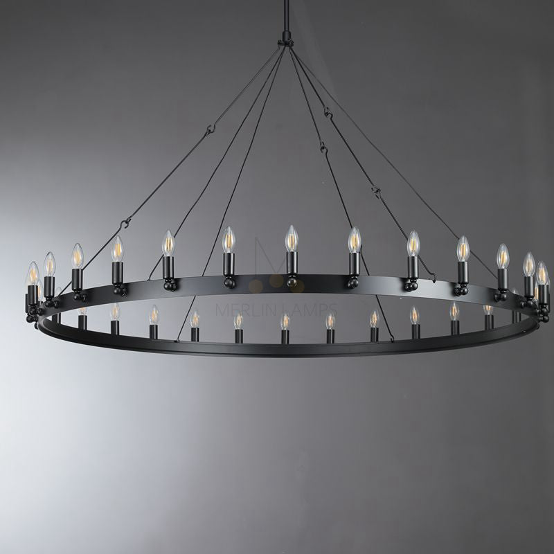 Dania Series Luxury Vintage Filament Round Chandelier, Classic Chandelier Lighting Fixture