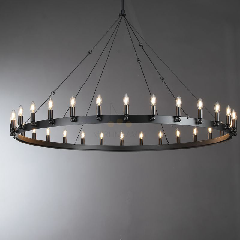 Dania Series Luxury Vintage Filament Round Chandelier, Classic Chandelier Lighting Fixture