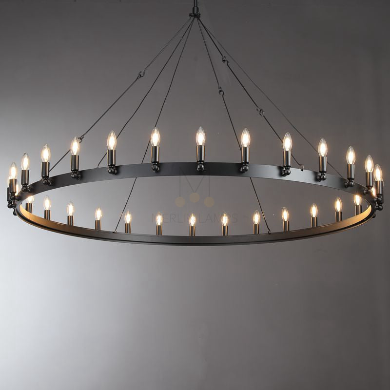 Dania Series Luxury Vintage Filament Round Chandelier, Classic Chandelier Lighting Fixture