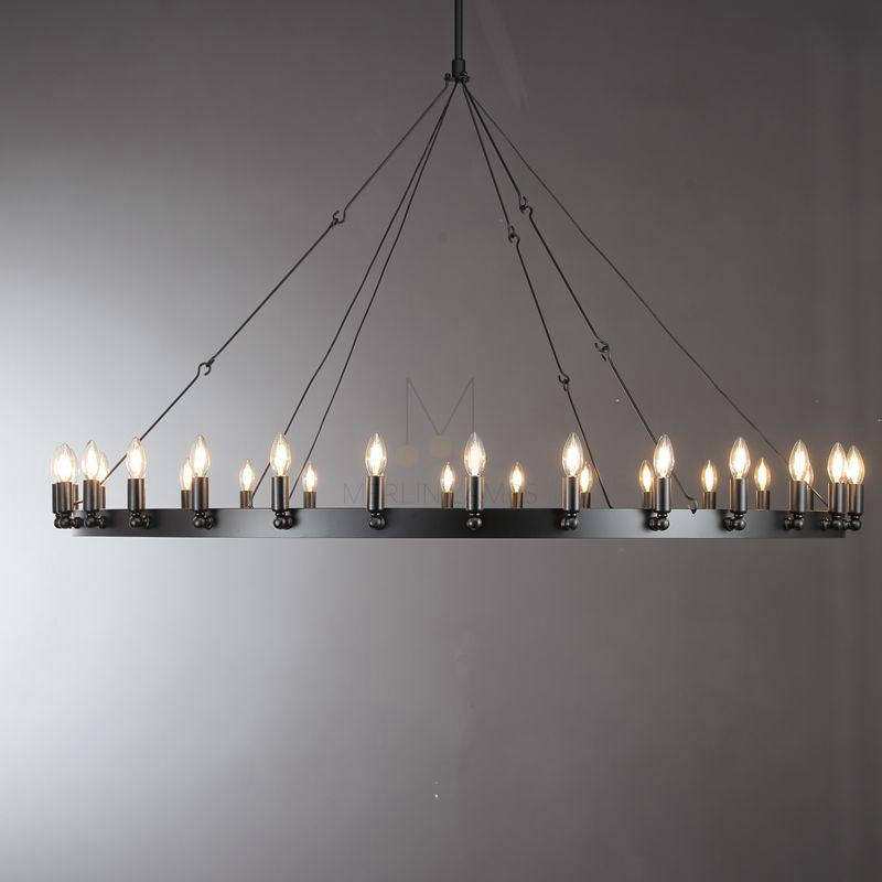 Dania Series Luxury Vintage Filament Round Chandelier, Classic Chandelier Lighting Fixture