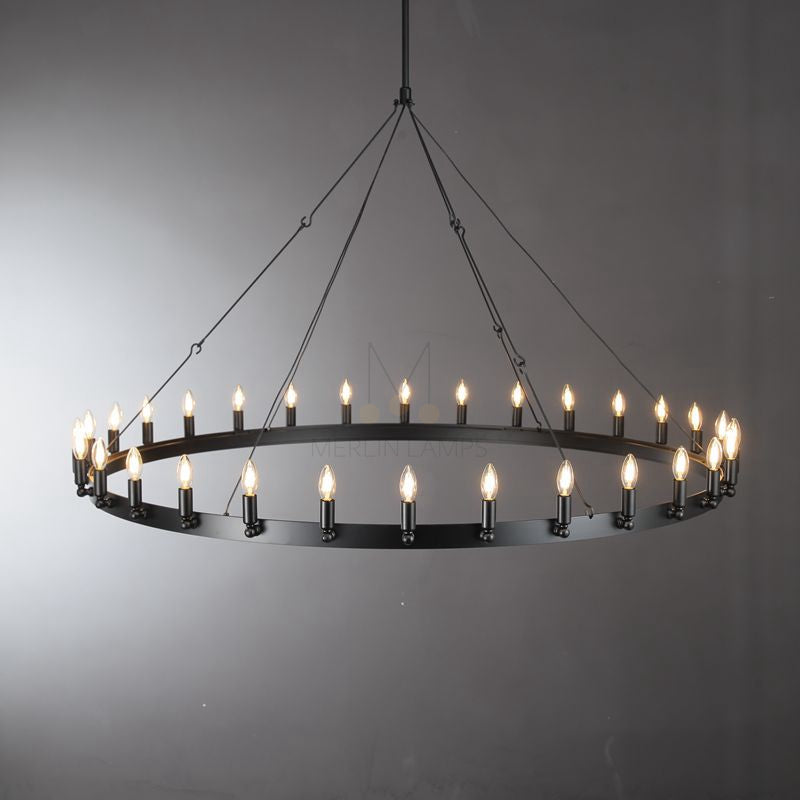 Dania Series Luxury Vintage Filament Round Chandelier, Classic Chandelier Lighting Fixture