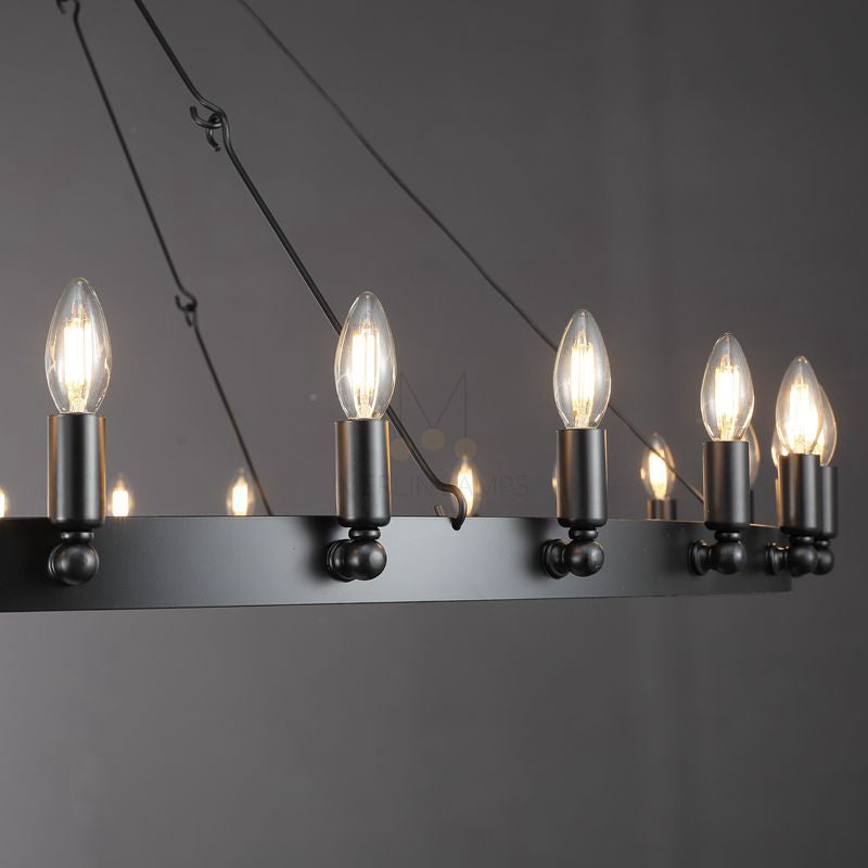 Dania Series Luxury Vintage Filament Round Chandelier, Classic Chandelier Lighting Fixture