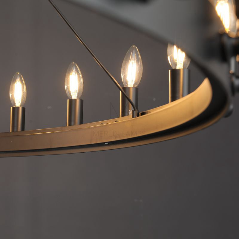 Dania Series Luxury Vintage Filament Round Chandelier, Classic Chandelier Lighting Fixture