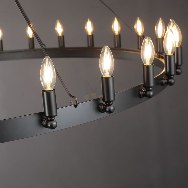 Dania Series Luxury Vintage Filament Round Chandelier, Classic Chandelier Lighting Fixture