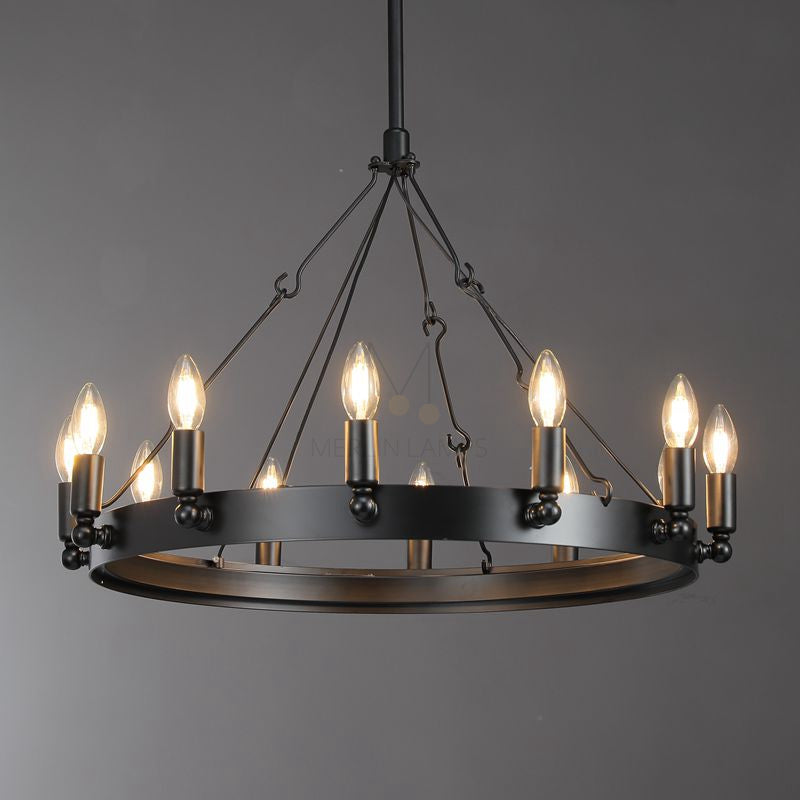 Dania Series Luxury Vintage Filament Round Chandelier, Classic Chandelier Lighting Fixture