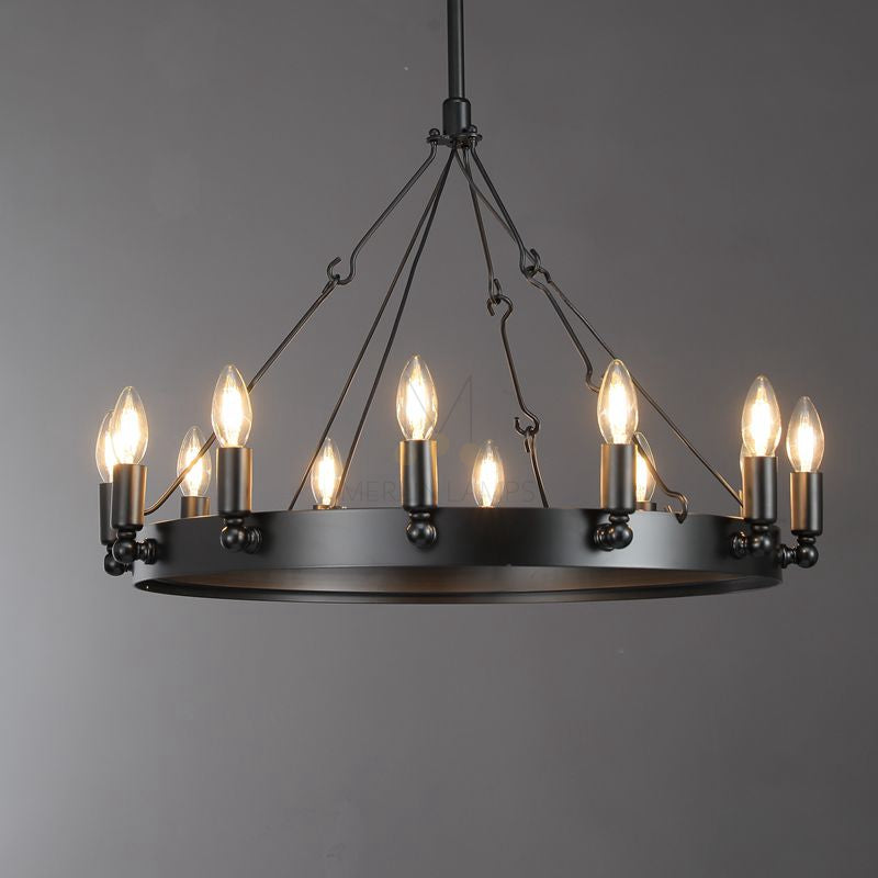 Dania Series Luxury Vintage Filament Round Chandelier, Classic Chandelier Lighting Fixture