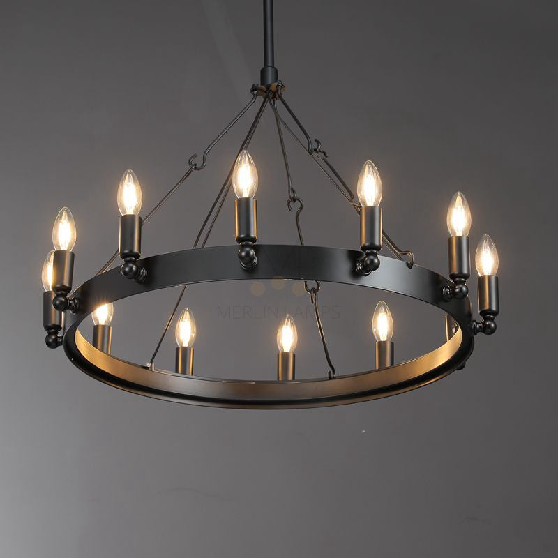 Dania Series Luxury Vintage Filament Round Chandelier, Classic Chandelier Lighting Fixture