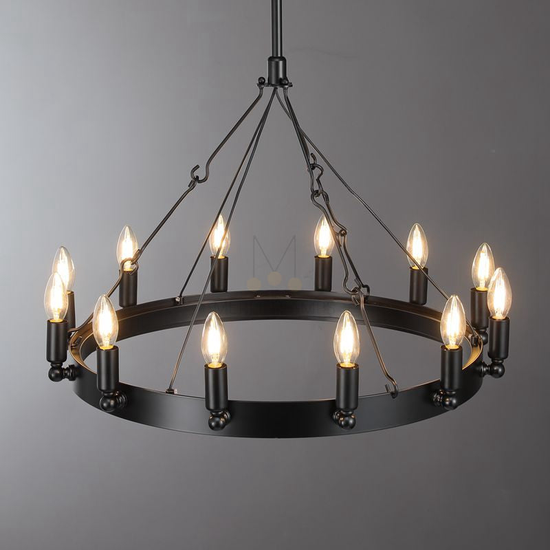 Dania Series Luxury Vintage Filament Round Chandelier, Classic Chandelier Lighting Fixture