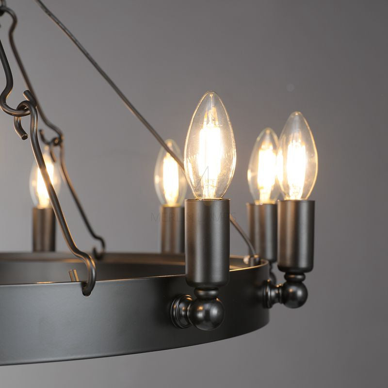 Dania Series Luxury Vintage Filament Round Chandelier, Classic Chandelier Lighting Fixture