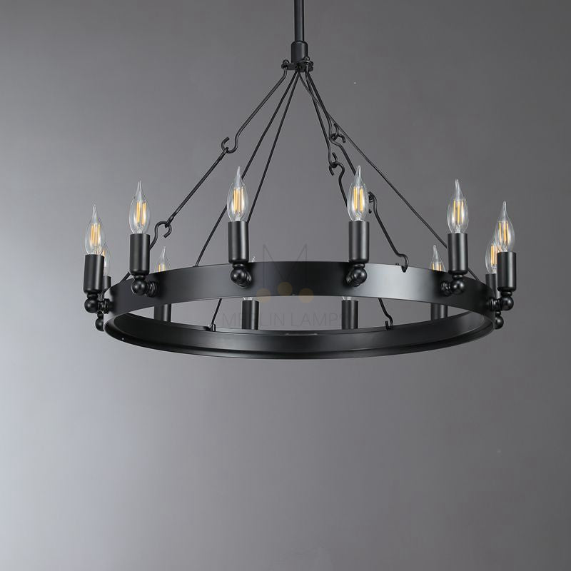 Dania Series Luxury Vintage Filament Round Chandelier, Classic Chandelier Lighting Fixture