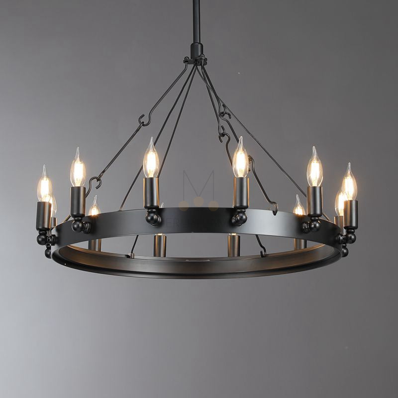 Dania Series Luxury Vintage Filament Round Chandelier, Classic Chandelier Lighting Fixture