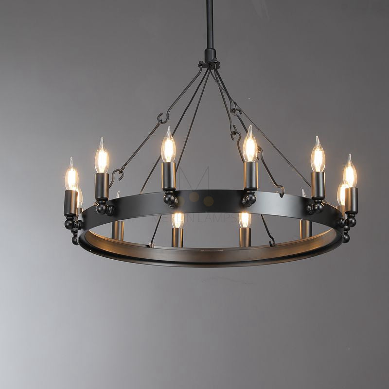 Dania Series Luxury Vintage Filament Round Chandelier, Classic Chandelier Lighting Fixture