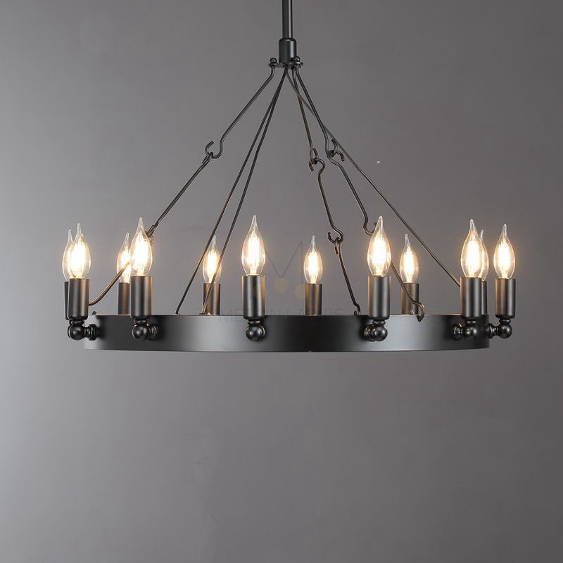 Dania Series Luxury Vintage Filament Round Chandelier, Classic Chandelier Lighting Fixture