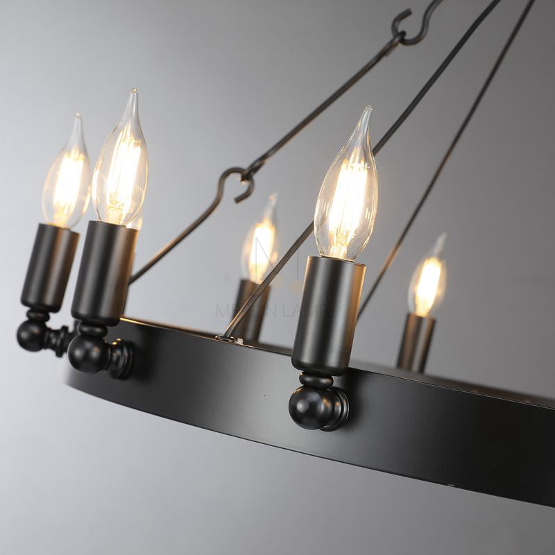 Dania Series Luxury Vintage Filament Round Chandelier, Classic Chandelier Lighting Fixture