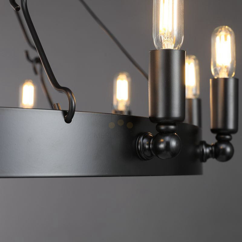 Dania Series Luxury Vintage Filament Round Chandelier, Classic Chandelier Lighting Fixture