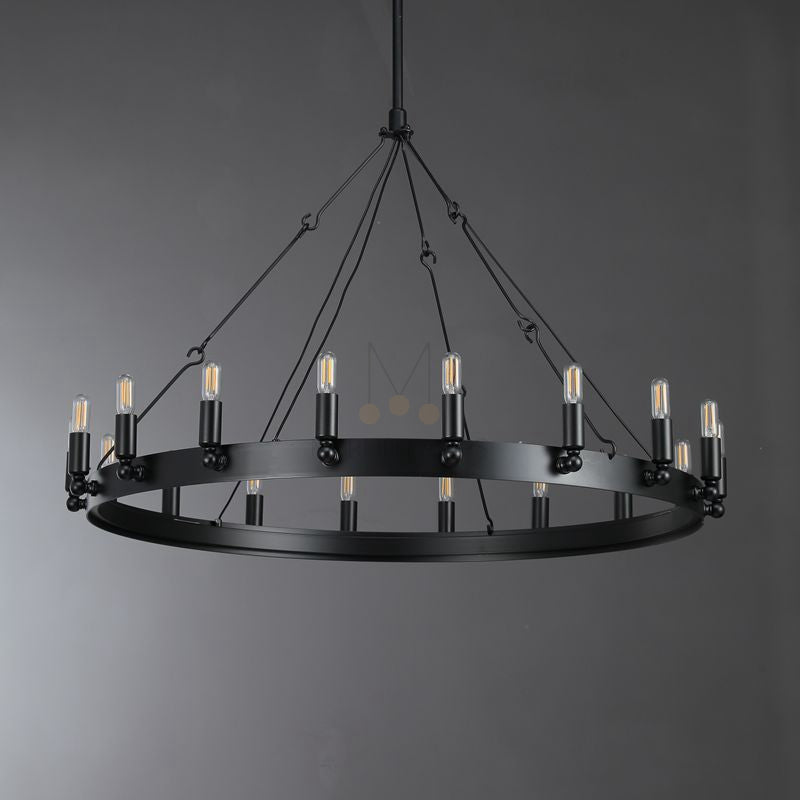 Dania Series Luxury Vintage Filament Round Chandelier, Classic Chandelier Lighting Fixture