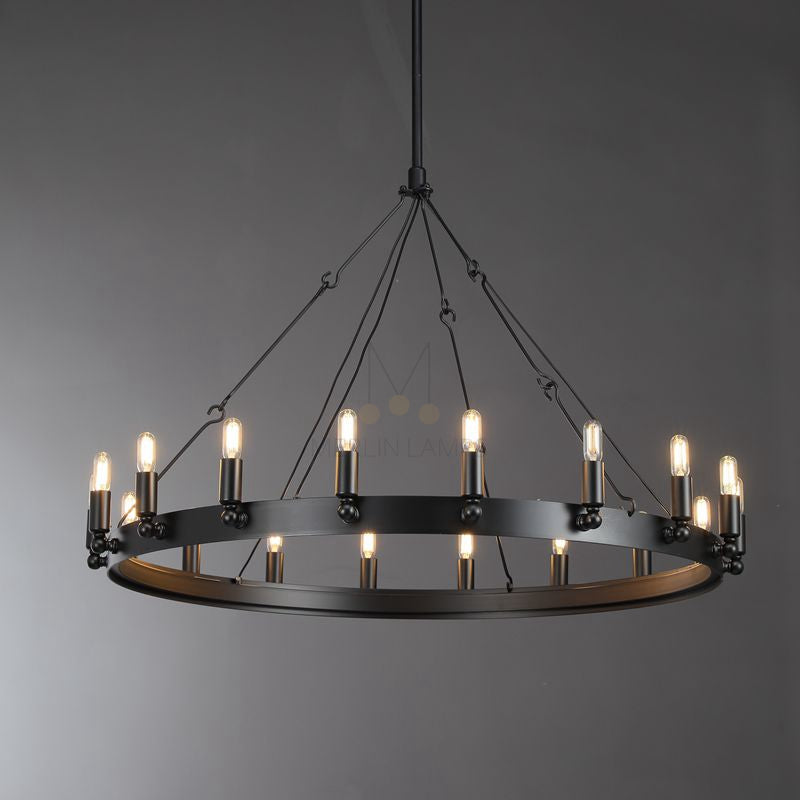 Dania Series Luxury Vintage Filament Round Chandelier, Classic Chandelier Lighting Fixture