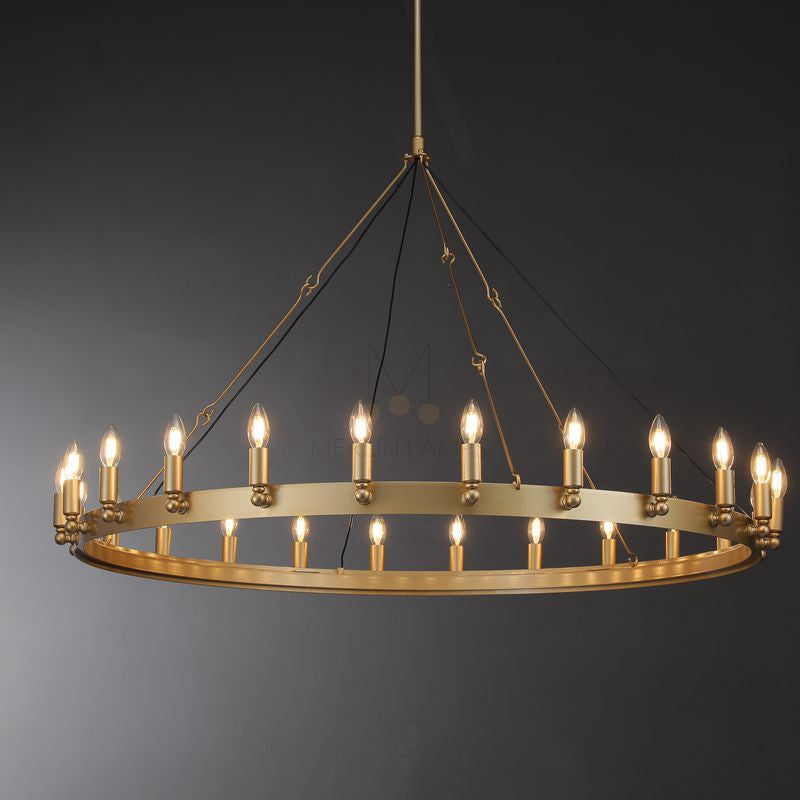 Dania Series Luxury Vintage Filament Round Chandelier, Classic Chandelier Lighting Fixture