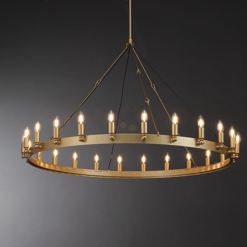 Dania Series Luxury Vintage Filament Round Chandelier, Classic Chandelier Lighting Fixture