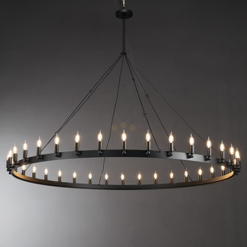Dania Series Luxury Vintage Filament Round Chandelier, Classic Chandelier Lighting Fixture