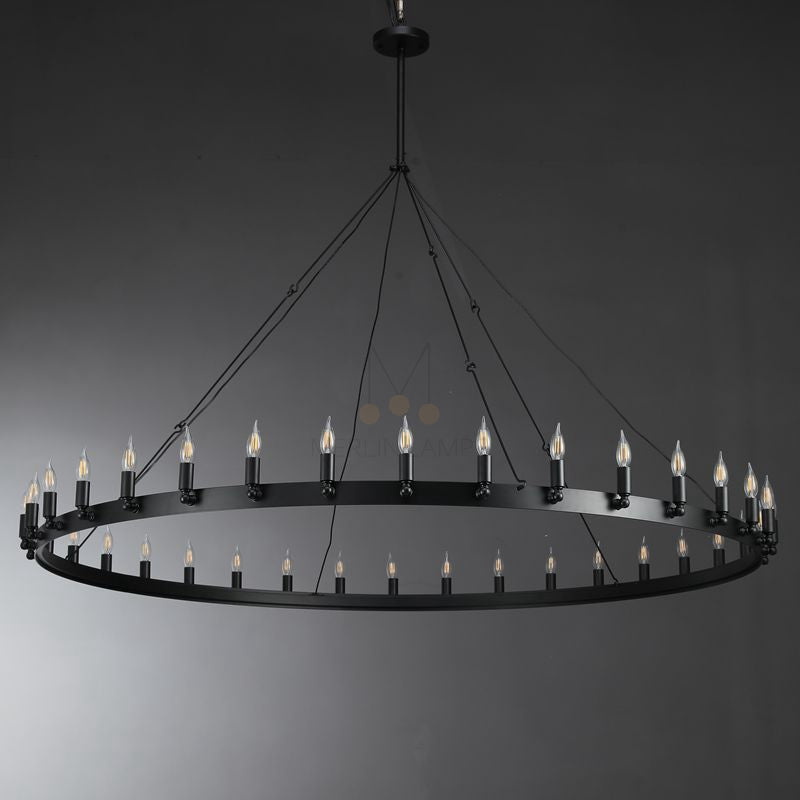 Dania Series Luxury Vintage Filament Round Chandelier, Classic Chandelier Lighting Fixture
