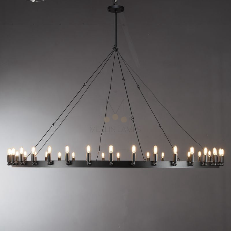 Dania Series Luxury Vintage Filament Round Chandelier, Classic Chandelier Lighting Fixture